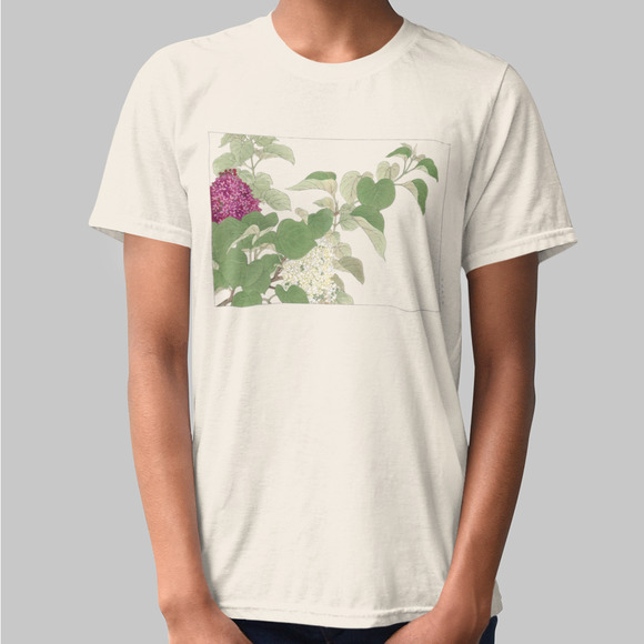 Japanese Pink White Lilac Flowers Tee - Picture 3 of 5